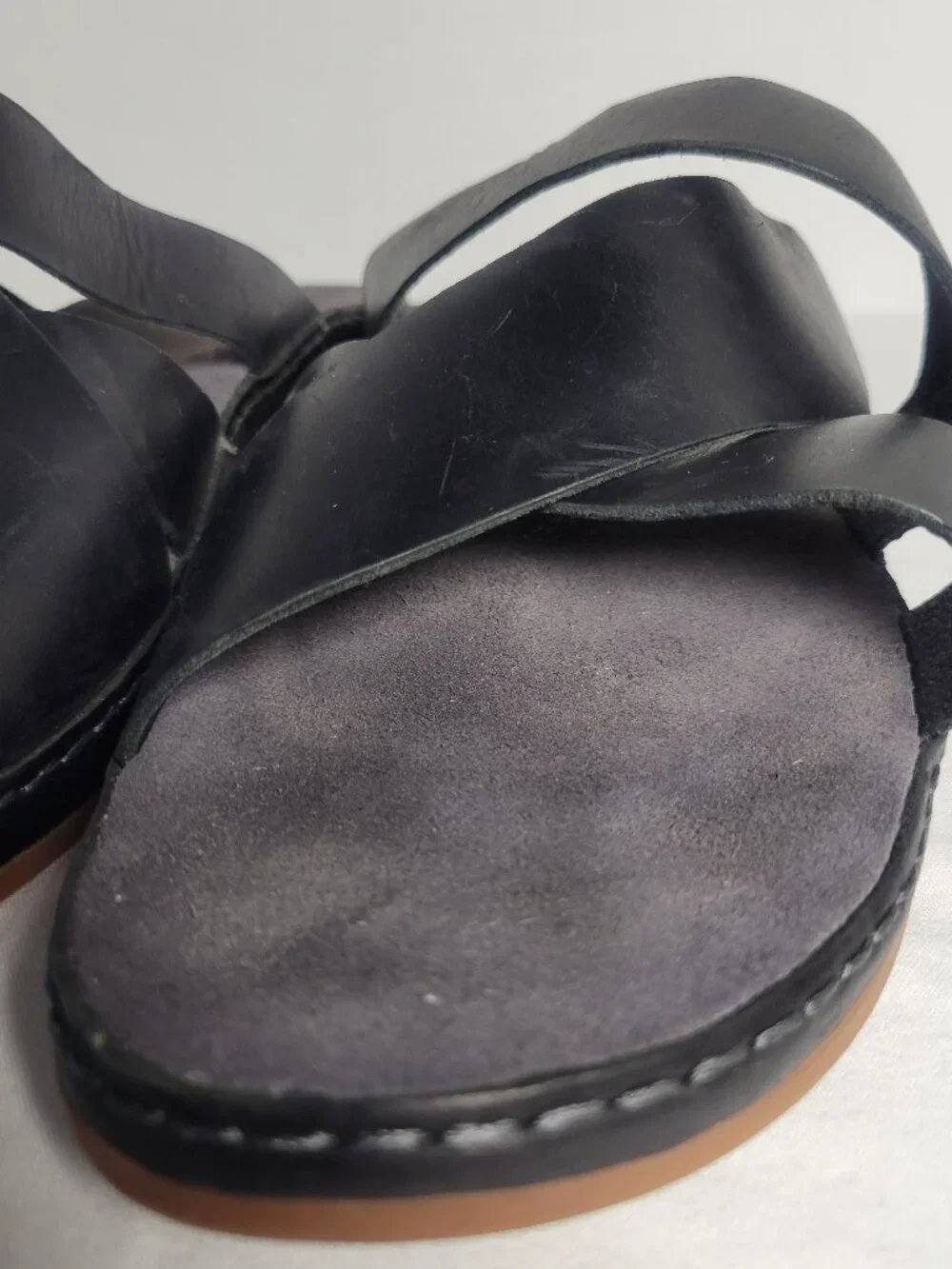 Chaco Wayfarer Black Leather Slide Sandals Women's 11 EU 42